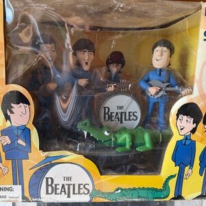 The Beatles Cartoon Figurine Set - Blue and Green